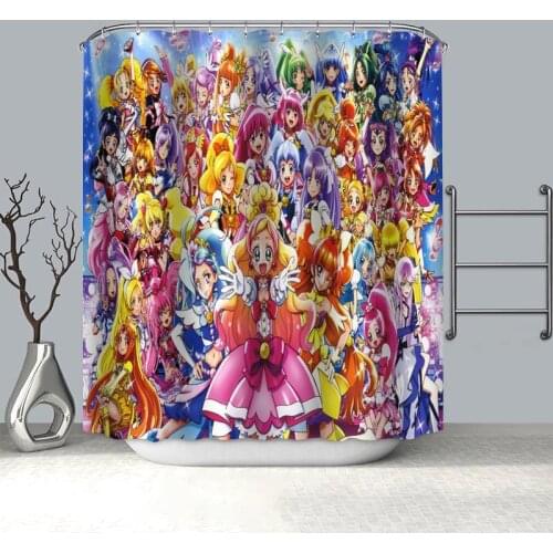 Custom Smile Precure! Shower Curtain Modern Style Set Hook Natural Landscape Home Decoration Bathroom Curtains Frabic Print