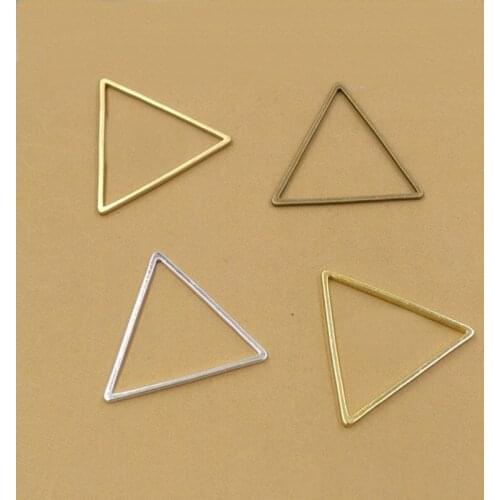 SEA MEW 24mm Copper Material Triangle Circle Connectors 4 Colors Plated Earrings Jewelry Accessories