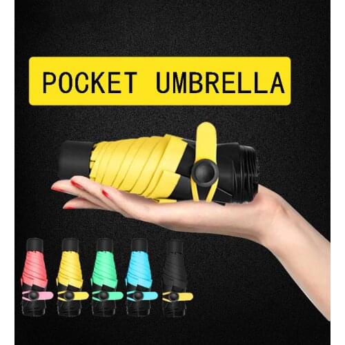 Mini Pocket Women Umbrellas Parasol Folding Male Umbrella Rain Women Anti UV Guarda Chuva sombrinha sun paraguas parapluie