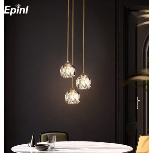 Modern Crystal Hanging Light Chandelier for Dining Room Stairs Luxury Nordic Lamp Bedroom Kitchen Home Decor Pendant Light