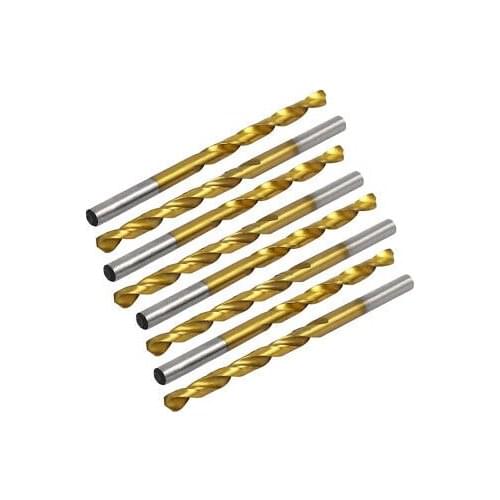 4.2mm Drilling Dia Titanium Plated Straight Shank Twist Drill Bit 10pcs