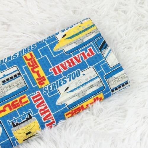 Half meter 100% cotton bubble fabric with cartoon train print, soft close to skin garment dress children cloth CR-414