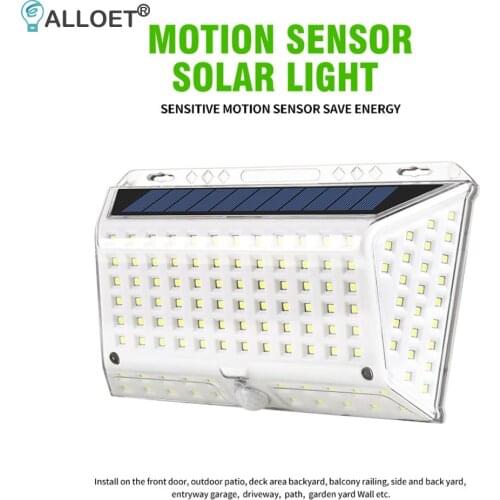142LED Solar Light Outdoor Solar Lamp Powered Sunlight Waterproof PIR Motion Sensor Light for Garden Decoration Wall Lamp