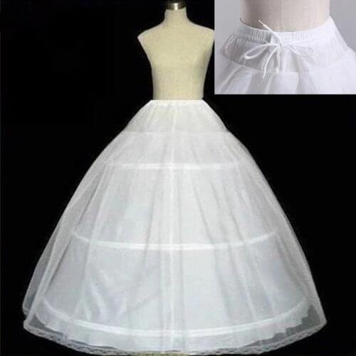 High Quality White 3 Hoops Petticoat Crinoline Slip Underskirt For Wedding Dress Bridal Gown