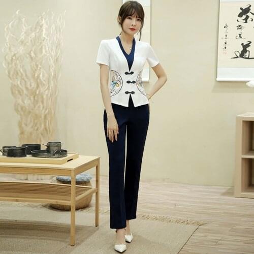Esthetic uniform Summer short sleeve spa uniform beautician uniforms beauty work clothes salon uniform womens spa clothing