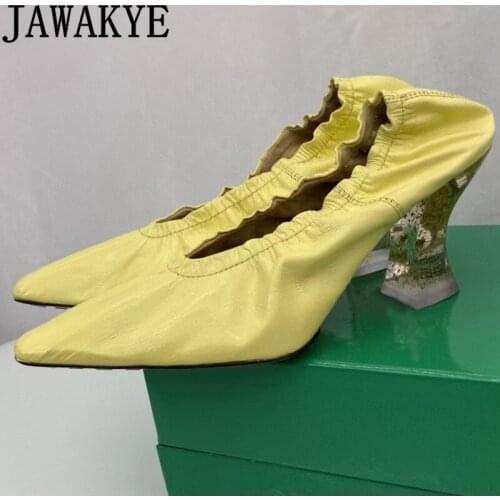 New Luxury Brand Shoes Woman Real Leather Gladiator High-heel Shoes Elastic Slip on Career Pumps Fashion Business Shoes Mujer