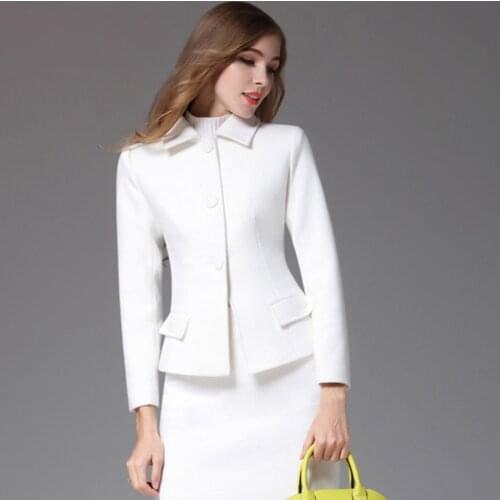 Womens clothing Blazer Slim Elegant Long Suit Jacket Office Business Suits Cardigan Feminino Women Short skirt two piece set T
