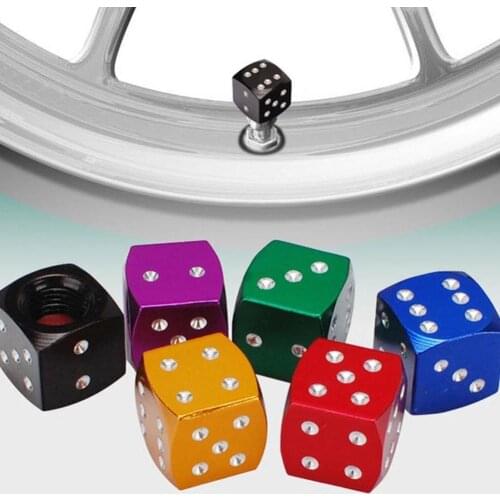 4pcs Aluminum Alloy Car-styling AUTO Dice Dust Valve Caps Car Motorcycles Electric Cars Tire Valve Dust Cap