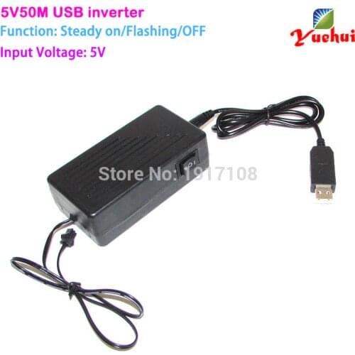 2021Hot DC-5V 50M USB For Party Supplies EL wire inverter powered by Computer or Mobile battery for driving Flashing Glowing