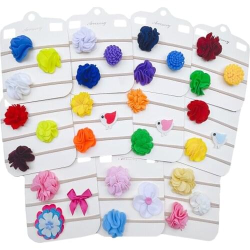 3pcs/Set Fashion Floral Headband Newborn Baby Elastic Princess Hair Bands Child Kids Pearl Fresh Style Cute Headwear Gifts