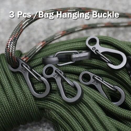 3 PCS/Bag Hanging Buckle Climbing Backpack Clasps Carabiner Spring Snap Clip Hook Keychain Alloy Tactical Survival Gear