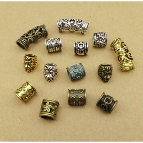 5pcs/Pack different 14 styles hair braid dread dreadlock beads rings tube for hair men women Accessories