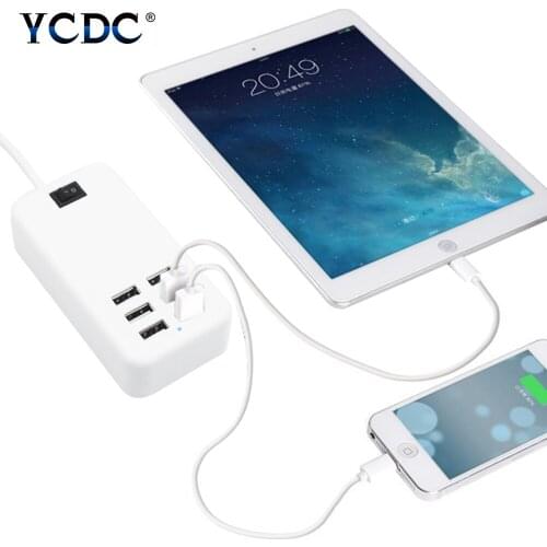 6 Port 30W 5V 6A USB Charge Socket UK Plug USB Hub Power Adapter High Speed Charging Socket With On/Off Switch 1.4m Long Cable