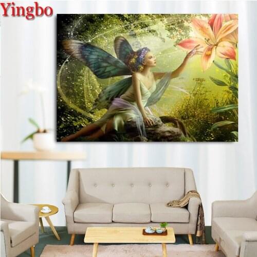 Diamond Painting Butterfly Fairy and Lily Full Diamond Embroidery Pattern Rhinestones icon Needlework DIY Mosaic decoration