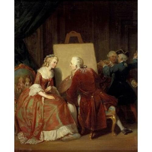 Free shipping classical lover drawing canvas prints court figure oil painting printed on canvas wall art decoration picture