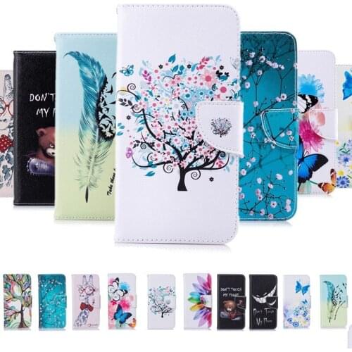 Wallet Phone Case For Huawei P30 P30 Pro Cover Flower Cute Cartoon Printed Cover Funda For Huawei P30 LITE / NOVA 4E Phone Case