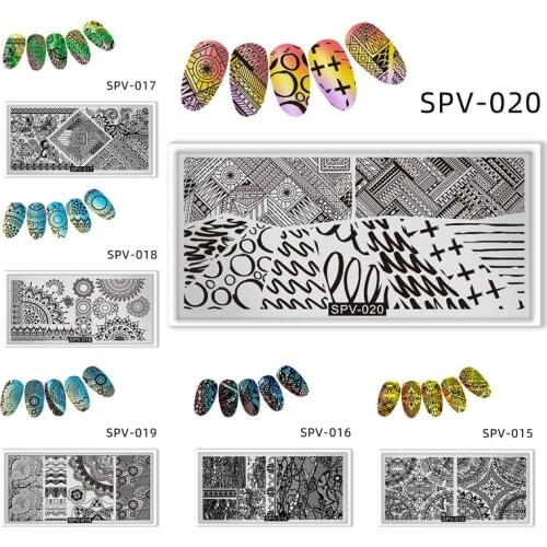 CHNRMJL 1Pc Flower Pattern Nail Art Stamp Plate Stainless Steel Image Painting Nail Stamping Template Stencil Nail Manicure Tool
