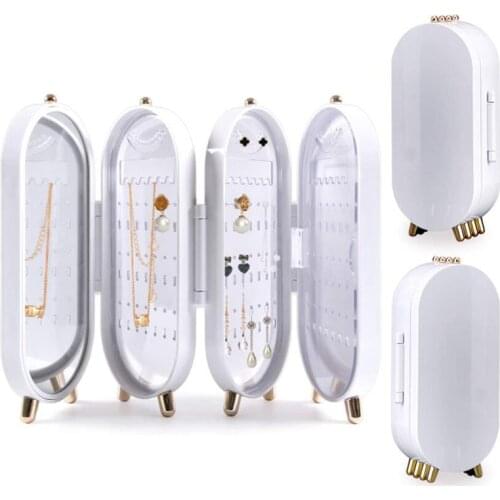 Screen Earring Holder Jewelry Storage Box Organizer Jewelry Display Stand Bracelet Hanging Necklace Display Rack Travel Portable