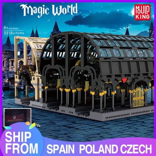MOULD KING Building Blocks Creative Toys The MOC Magic Movie Express Train Station Model Assembly Bricks Kids Christmas Gifts