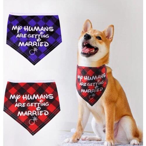 Dogs Cotton Collar Bandanas Puppy Cats Scarfs With Printed Letter My Are Getting Married Wedding Decoration Accessory