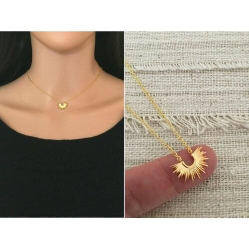 Dainty Sunburst Necklaces For Women Bohemia Jewelry Stainless Steel Chain Sun Necklaces Pendants Best Friend Gifts Collier Femme