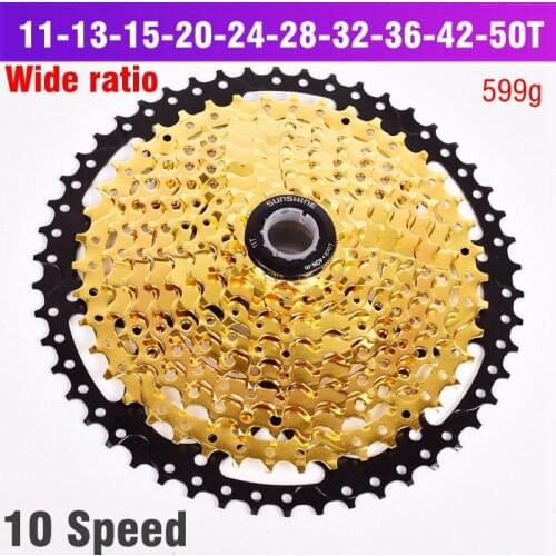 SUNSHINE 10Speed Freewheel 11-42T 50T 10 Speed Wide Ratio MTB Mountain Bike Bicycle Cassette Sprockets for parts m590 m6000 m610