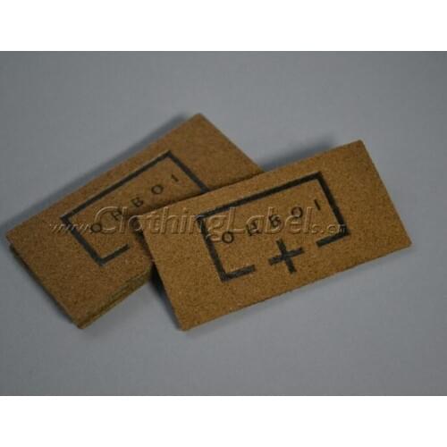 Custom leather label for denim, embossed logo, die cut, leather label, low MOQ