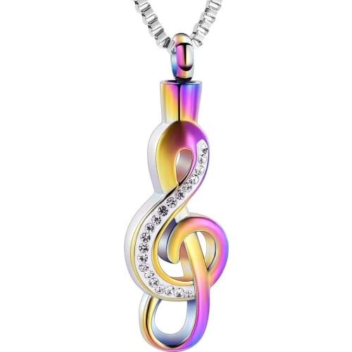 Cremation Jewelry Urn Necklace for Ashes Music Note Ashes Keepsake Pendant Memorial Urn Jewelry for Women