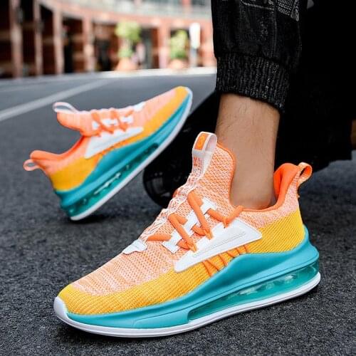 Summer Air Cushion Mens Shoes Running Men Sport Shoes Male Sneakers Sports for Men Orange Training Basket Footwear Gym GMB-0331