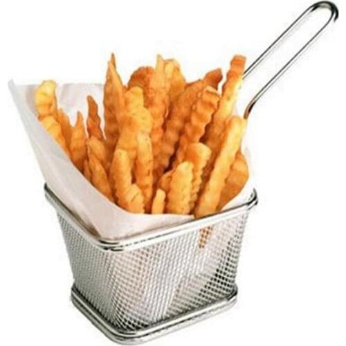 Mini Stainless Steel Fryer Serving Food Presentation Basket Kitchen French Fries Chips Frying Baskets