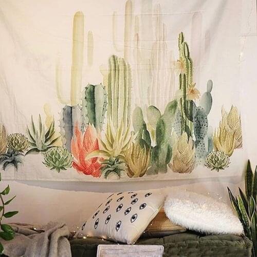 Wall Hanging Cactus Tapestry Bohemian 150*130cm Cover Beach Towel Throw Blanket Picnic Yoga Mat Home Decoration Textiles 35