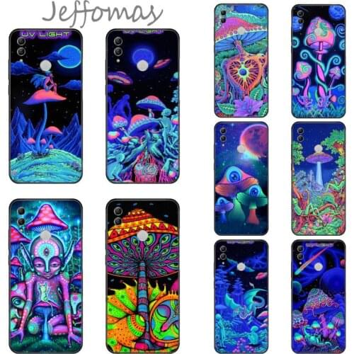 Weird Trippy Mushroom Psychedelic Art Phone Case For Huawei Honor view 7a5.45inch 7c5.7inch 8x 8a 8c 9 9x 10 20 10i 20i lite pro