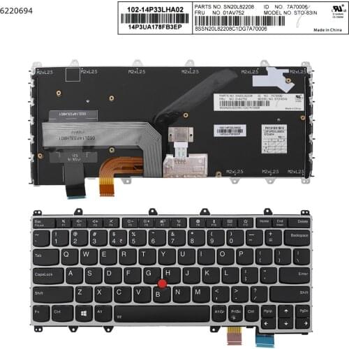US QWERTY New Keyboard for Lenovo Thinkpad Yoga 260 yoga 370 X380 Laptop Silver Gray with Backlit & Pointer