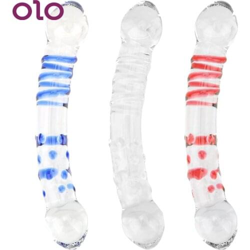 OLO Glass Anal Plug Prostate Massager Butt Plug Sex Toys for Men Women Artificial Fake Penis Dildo Adult Masturbator