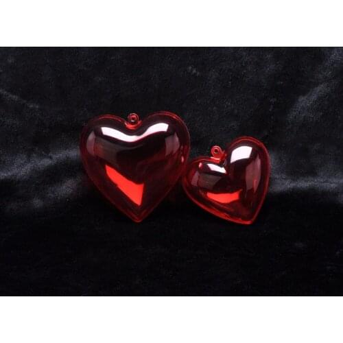 80mm Heart-shaped plastic ball Transparent Christmas ball decorations Event & Party Supplies