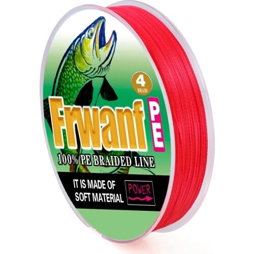 Frwanf super Multifilament braided fishing line 100M 300M 4 Strand red color never faded 2 4 6 8 100LB 0.06-0.55mm carp fishing