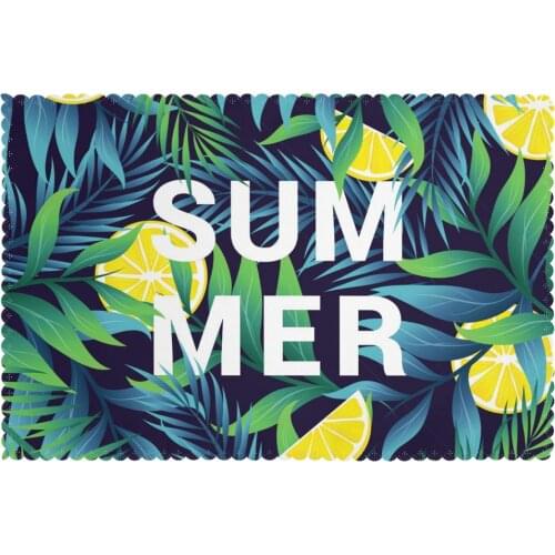 Placemat for dining table Summer Vegetation Lemons Heat-resistant Kitchen Dining 6 PCS Accessories