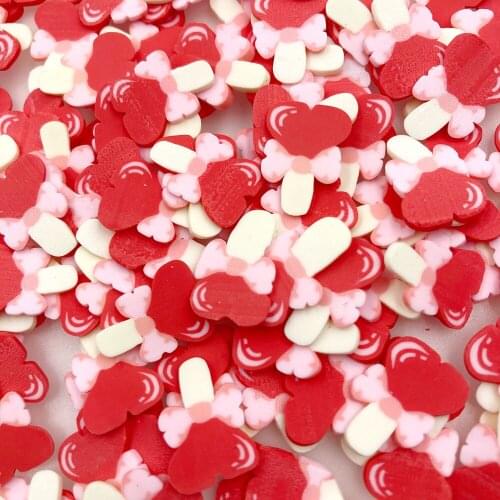 5/10mm Love Heart Wings Lollipop Slice Polymer Clay Sprinkles for Nail Art Decoration DIY Scrapbooking Phone Deco 100g