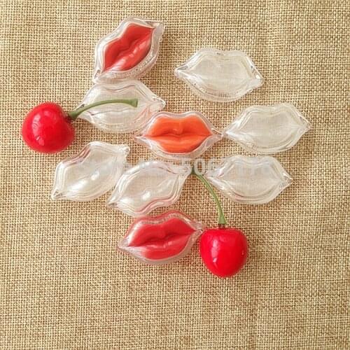 2g Empty Lip Shape Lip Rouge Refillable Container, DIY Cosmetic Lipstick/Lip Balm Sub Pot,Clear Eyeshadow Powder/Blusher Case