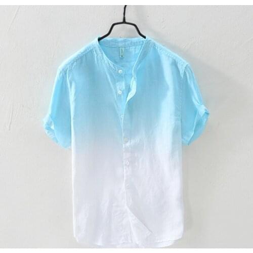 Brand New Men Short Sleeve Shirt 100% Linen Shirts Men Casual Camisa Masculina Short Sleeve Man Shirt 2018 Summer