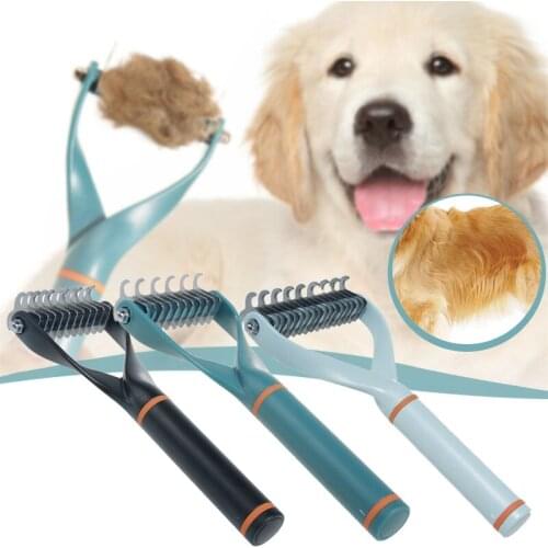 Hot Dog Brush Double-Sided Hair Removal Comb Hair Removal Tool Mats And Tangles Removal The Best Pet Grooming Brush Dog Supplies