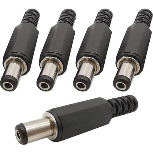 5/10Pcs DC Power Male Plug Socket 5.5X2.1MM Socket Solder Wire Adapter 2.1mm x 5.5mm DC Plugs