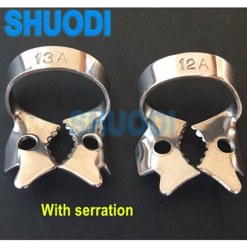 Dental Orthodontics Rubber Dam Latex Clamps Rubber Dam Clip Clamp 12A and 13A with Serration Stainless Steel