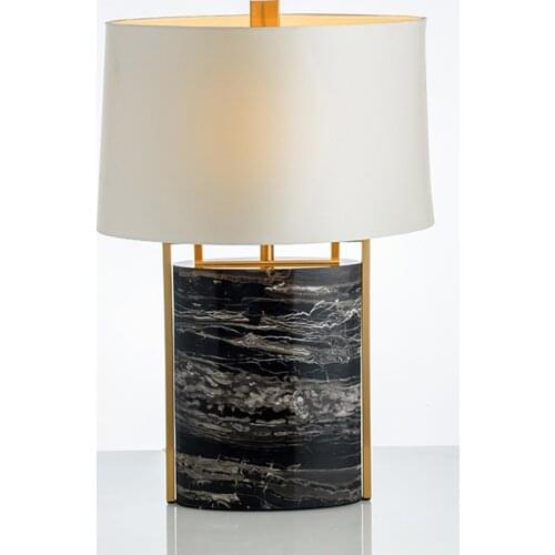 Art Deco e27 Postmodern Iron Fabric Marble Table Lamp. Desk Lamp.LED Dest Lamp For Bedroom Foyer