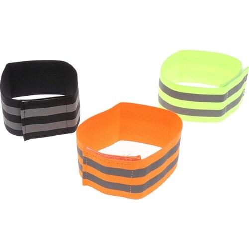 Reflective Bands Elasticated Armband Wristband Ankle Leg Straps Safety Reflector Tape Straps for Night Jogging Walking Biking