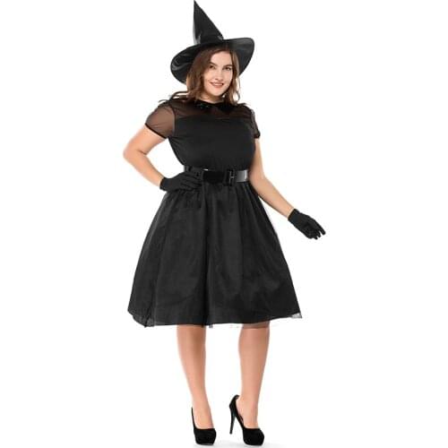 Umorden M-3XL Plus Size Halloween Carnival Party Black Witch Costume Witch Costumes for Women Adult Adulto Fantasia Dresses