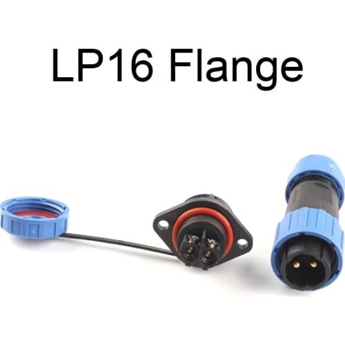 LP/SP16 IP68 Flange Type Waterproof Connector 2/3/4 Pin Male&Female Plug&Socket Wire Connectors Screw Crimp Wiring Solder-free