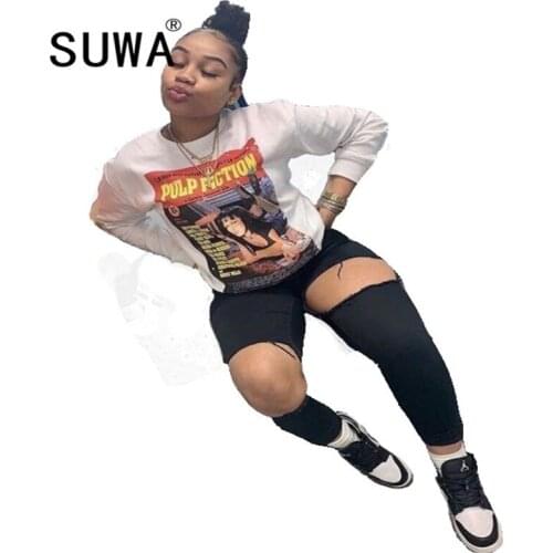 Women Print Sweatshirt Patchwork O-Neck Hoodies Top Long Sleeve Casual Fashion Sweatshirt Warm O Neck Oversize Hoodie