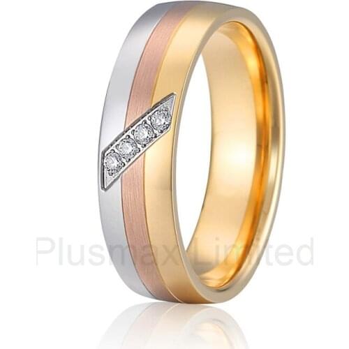 Anel de Casamento fast delivery three color matching womens promise wedding rings for couples