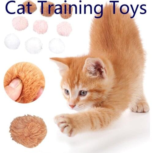 1pcs Cat Training Educational Toy Color Grinding Claw Filled Cotton Rabbit Fur Ball Mini Funny Playing Toys Cat Supplies Hot